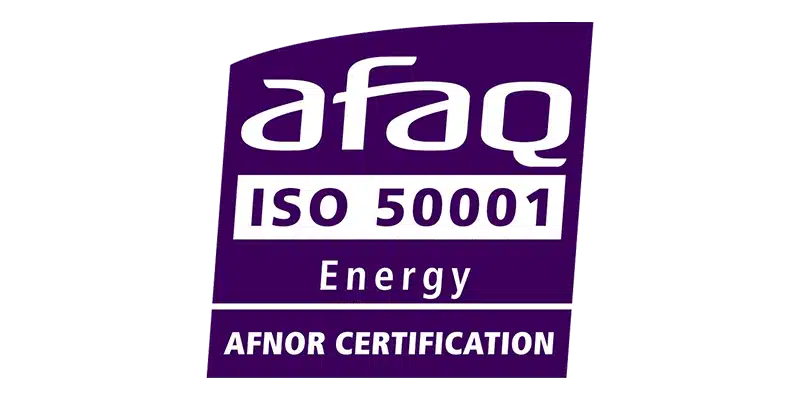 ISO50001-LOGO-Blanc-Hover White logo of Afnor Certification - AFAQ Iso 51001 Energy.