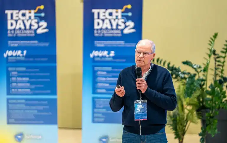Participant presenting the Tech Days event