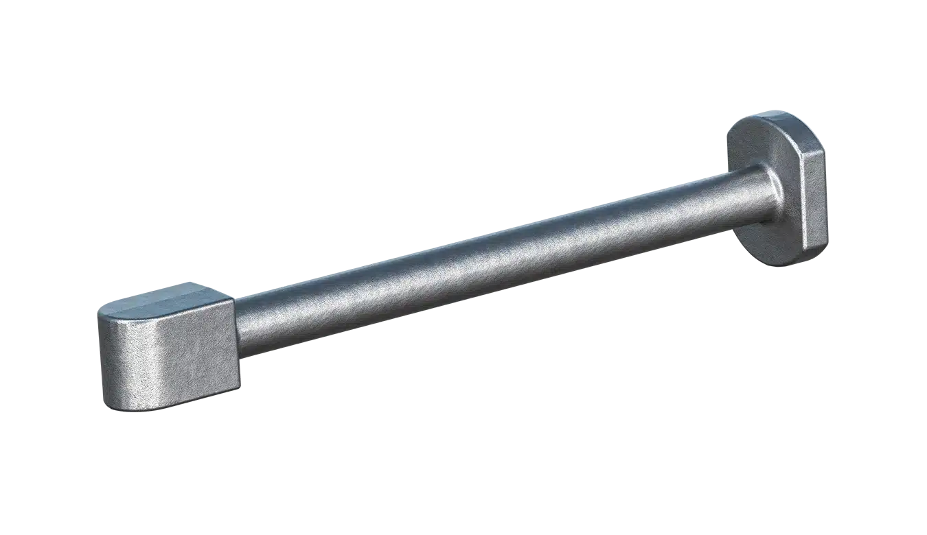 Forged control rod for railway market